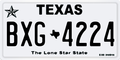 TX license plate BXG4224
