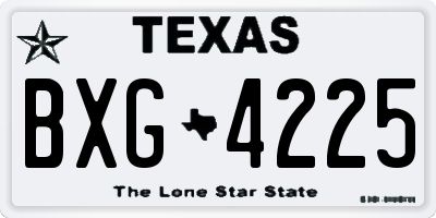 TX license plate BXG4225