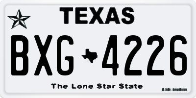 TX license plate BXG4226