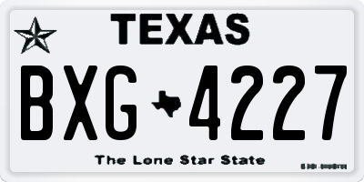TX license plate BXG4227