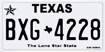 TX license plate BXG4228