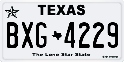 TX license plate BXG4229
