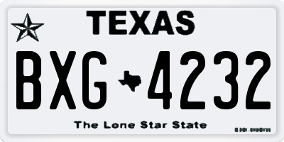 TX license plate BXG4232