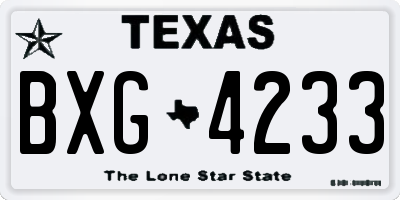 TX license plate BXG4233