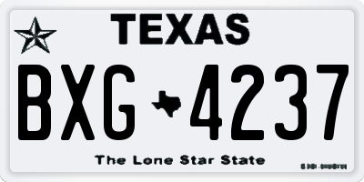 TX license plate BXG4237