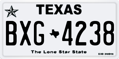 TX license plate BXG4238