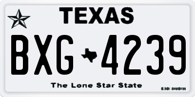 TX license plate BXG4239