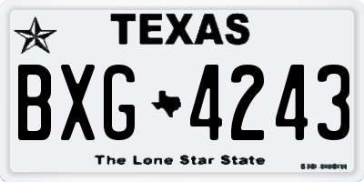 TX license plate BXG4243