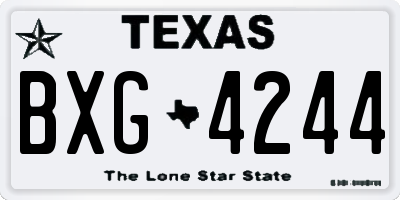 TX license plate BXG4244