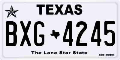 TX license plate BXG4245