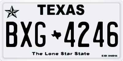TX license plate BXG4246