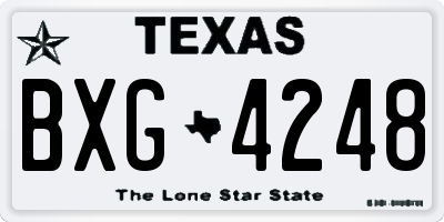 TX license plate BXG4248