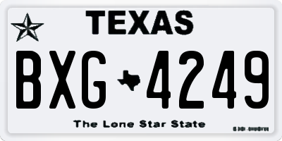 TX license plate BXG4249