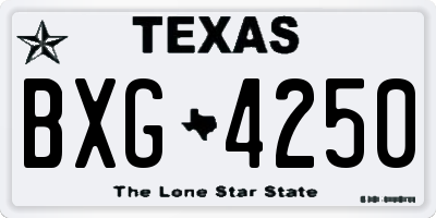 TX license plate BXG4250