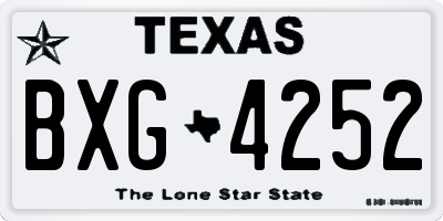 TX license plate BXG4252