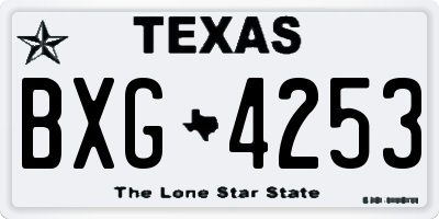TX license plate BXG4253