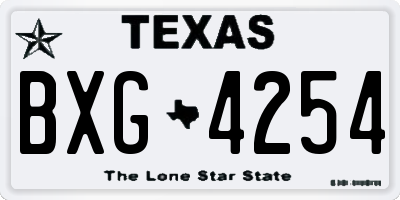 TX license plate BXG4254