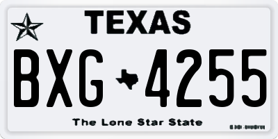 TX license plate BXG4255