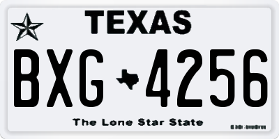 TX license plate BXG4256
