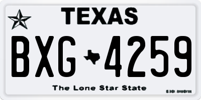 TX license plate BXG4259