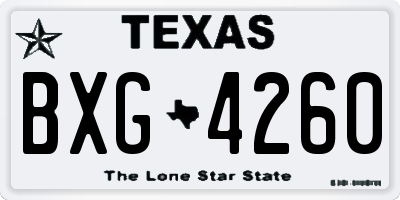 TX license plate BXG4260