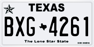 TX license plate BXG4261