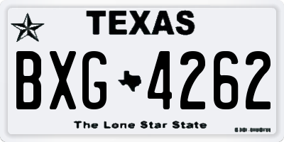 TX license plate BXG4262