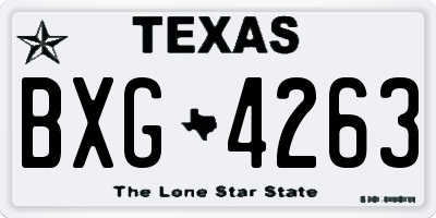 TX license plate BXG4263