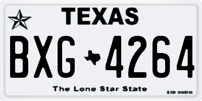 TX license plate BXG4264