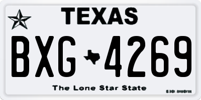 TX license plate BXG4269