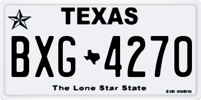 TX license plate BXG4270