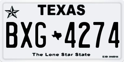 TX license plate BXG4274