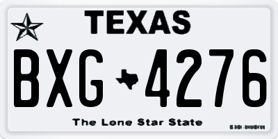 TX license plate BXG4276