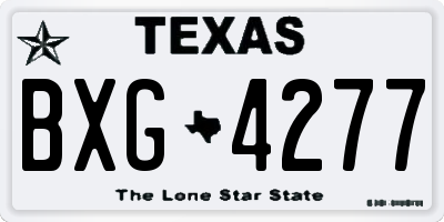 TX license plate BXG4277
