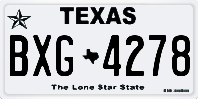 TX license plate BXG4278