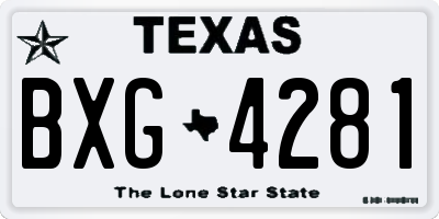 TX license plate BXG4281