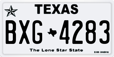 TX license plate BXG4283