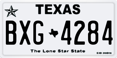 TX license plate BXG4284