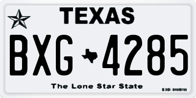 TX license plate BXG4285