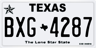 TX license plate BXG4287
