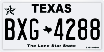 TX license plate BXG4288