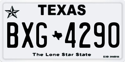 TX license plate BXG4290