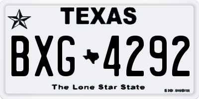 TX license plate BXG4292