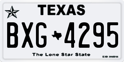 TX license plate BXG4295