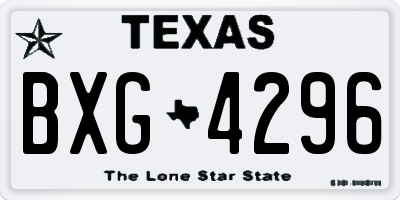 TX license plate BXG4296