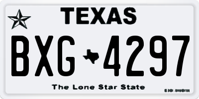 TX license plate BXG4297