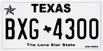 TX license plate BXG4300