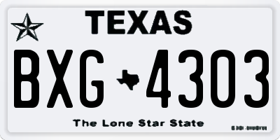 TX license plate BXG4303