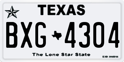 TX license plate BXG4304