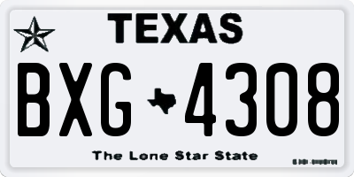 TX license plate BXG4308